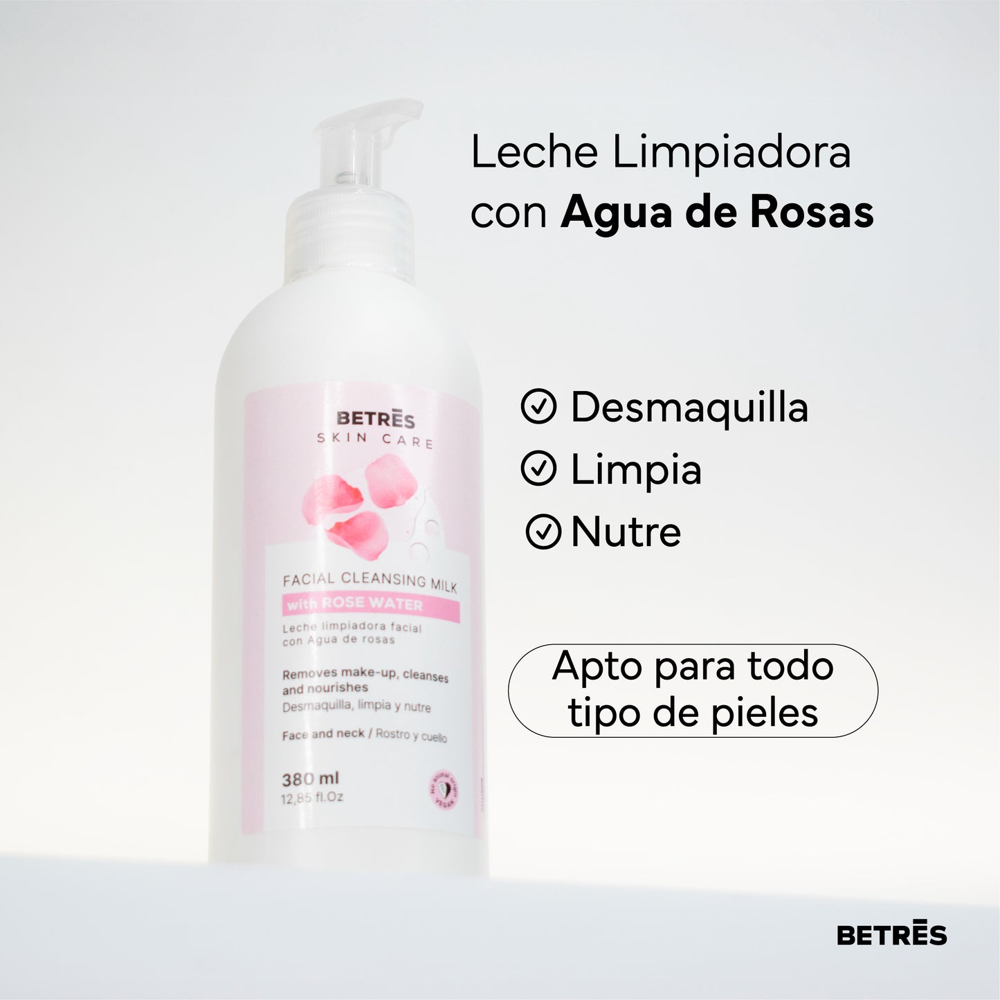 Leche Limpiadora con Agua de Rosas