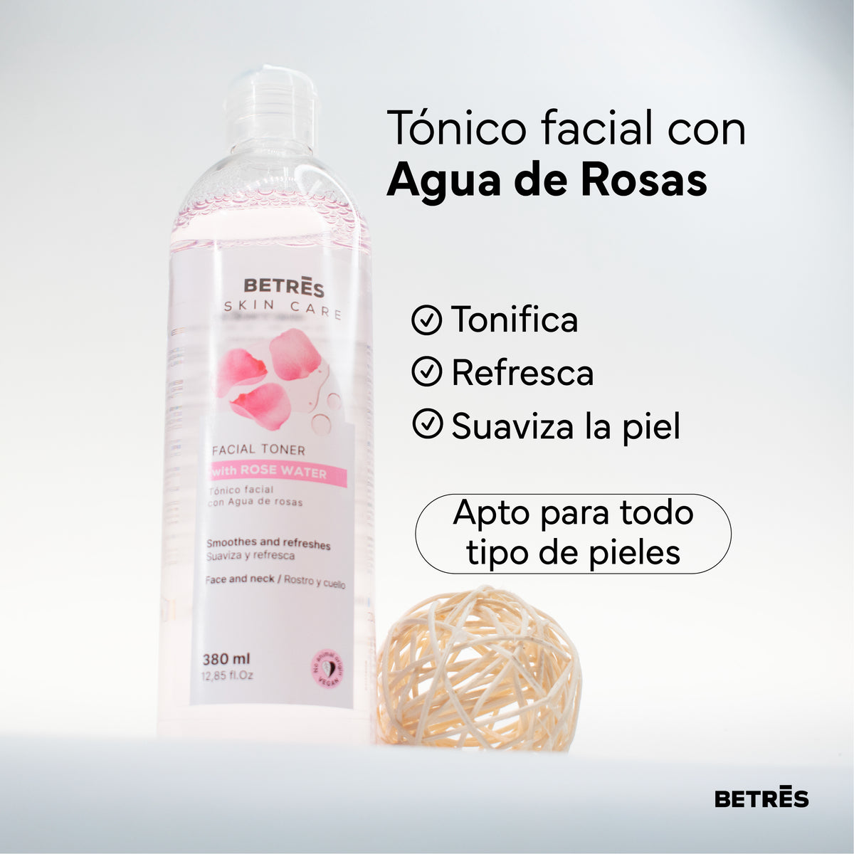 Tónico facial con Agua de Rosas