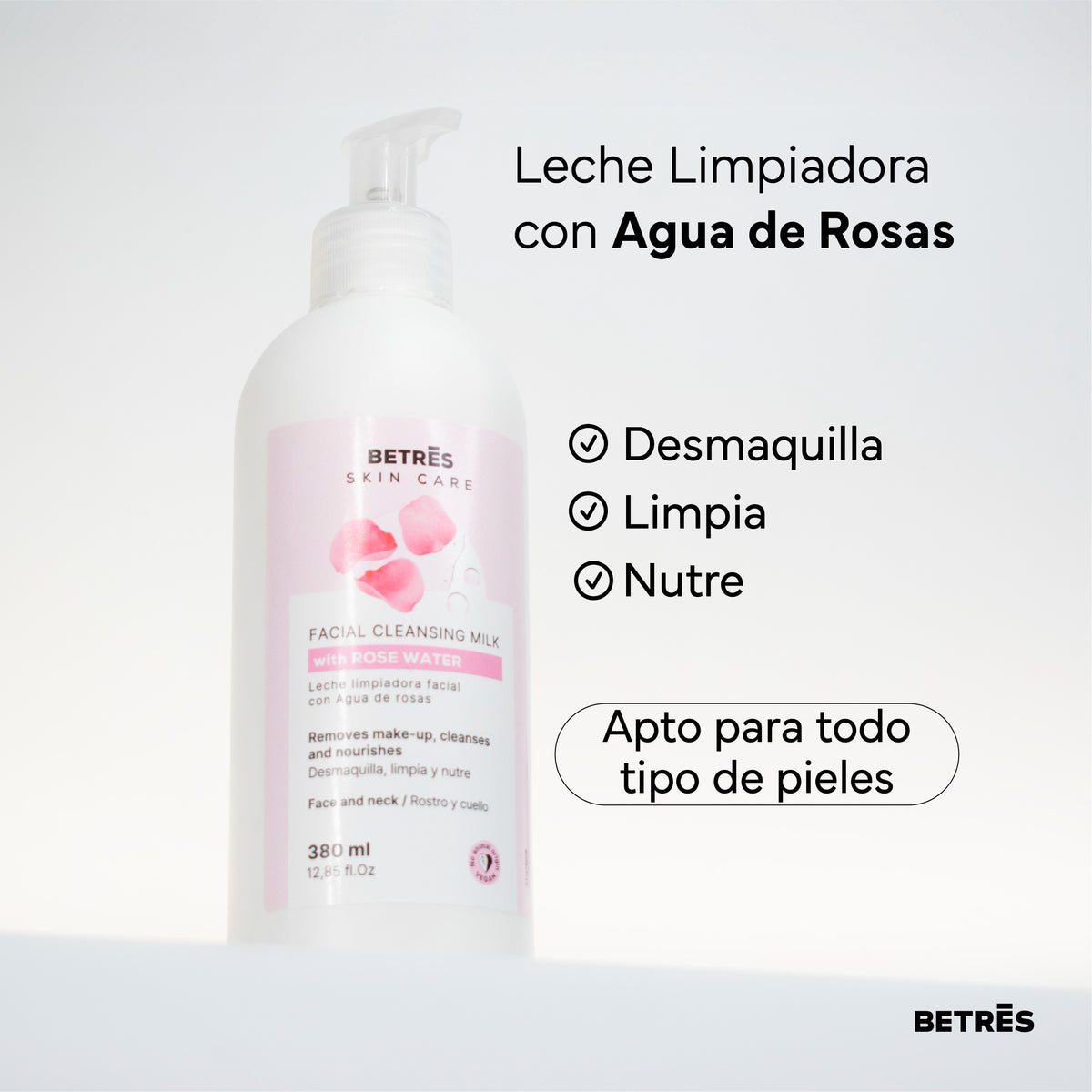 Leche Limpiadora con Agua de Rosas